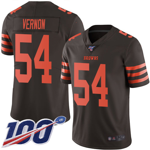 Cleveland Browns Olivier Vernon Men Brown Limited Jersey #54 NFL Football 100th Season Rush Vapor Untouchable